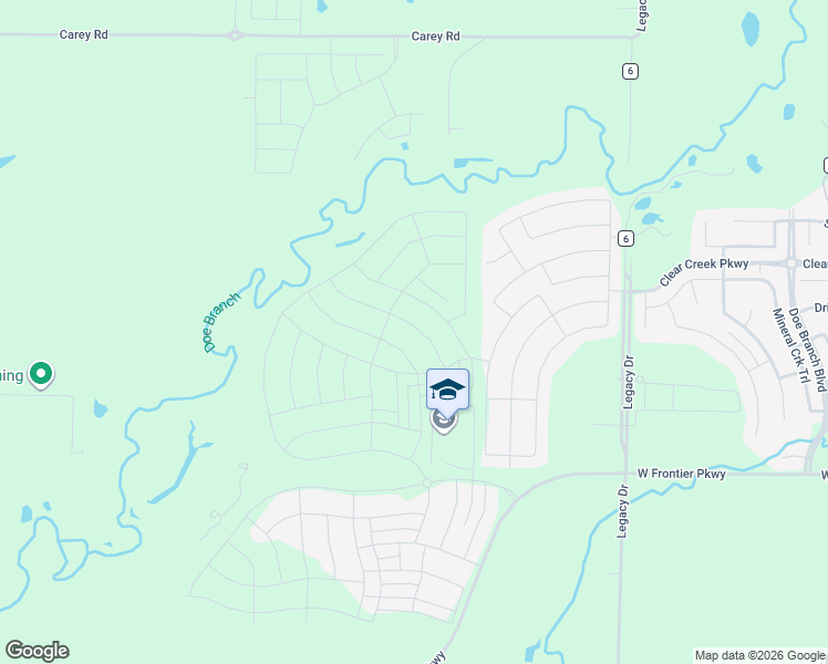 map of restaurants, bars, coffee shops, grocery stores, and more near 16738 Carey Road in Prosper