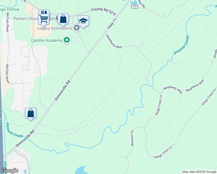 map of restaurants, bars, coffee shops, grocery stores, and more near 136 Cheshire Lane in Pelham