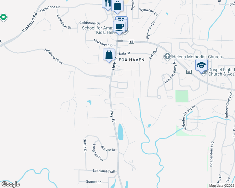map of restaurants, bars, coffee shops, grocery stores, and more near 340 Rocky Ridge Circle in Helena