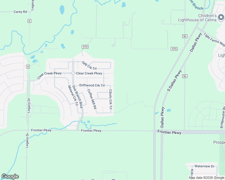 map of restaurants, bars, coffee shops, grocery stores, and more near 4228 Cibolo Creek Trail in Prosper