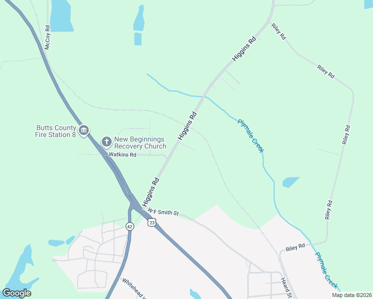 map of restaurants, bars, coffee shops, grocery stores, and more near 188 Higgins Road in Flovilla