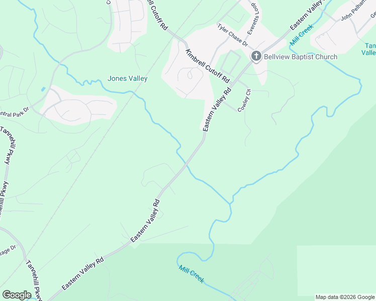 map of restaurants, bars, coffee shops, grocery stores, and more near 6945 Eastern Valley Road in McCalla