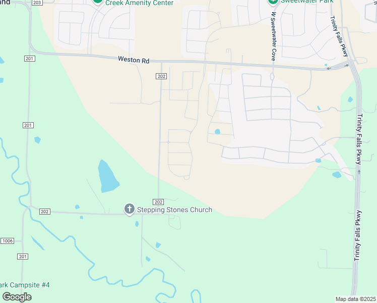 map of restaurants, bars, coffee shops, grocery stores, and more near 7322 County Road 202 in McKinney
