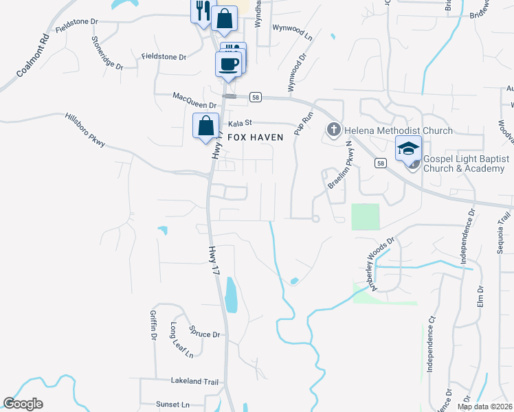 map of restaurants, bars, coffee shops, grocery stores, and more near 121 Rock Valley Road in Helena