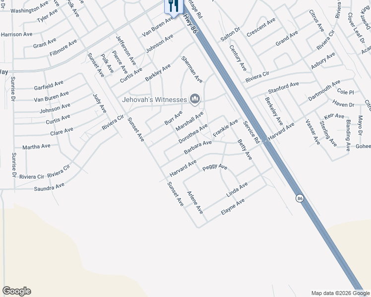 map of restaurants, bars, coffee shops, grocery stores, and more near 1220 Barbara Avenue in Thermal