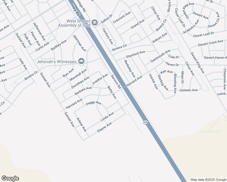 map of restaurants, bars, coffee shops, grocery stores, and more near 1938 Betty Avenue in Thermal