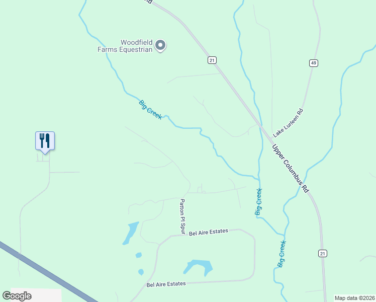 map of restaurants, bars, coffee shops, grocery stores, and more near 12287 Upper Columbus Road in Coker