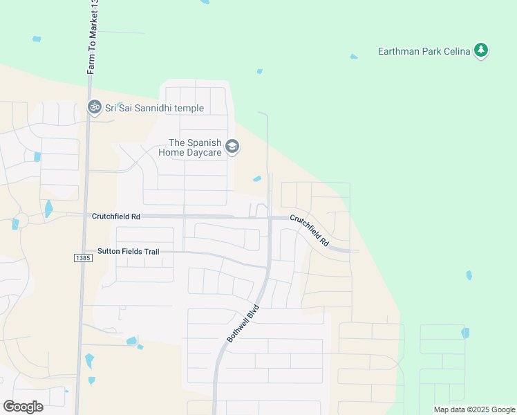 map of restaurants, bars, coffee shops, grocery stores, and more near 14517 Crutchfield Road in Aubrey