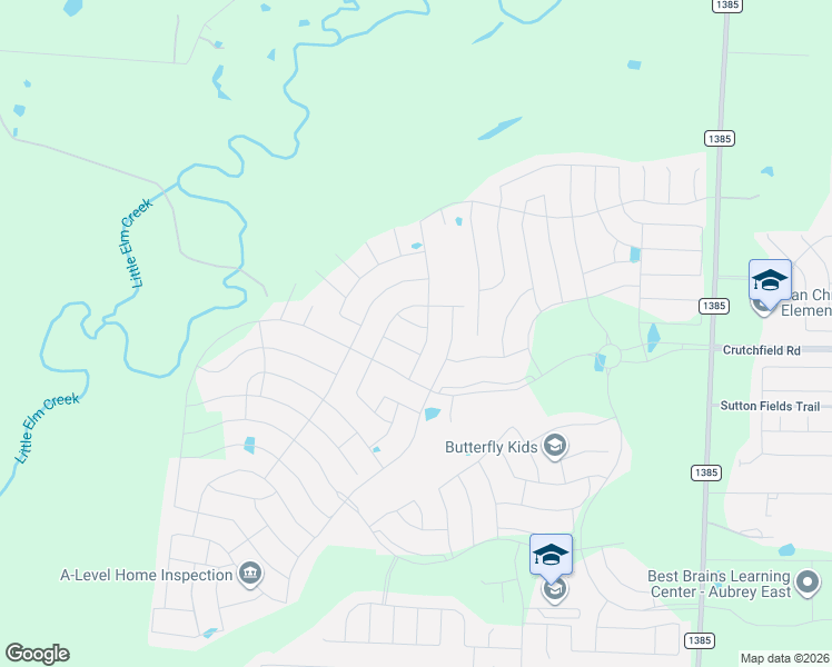 map of restaurants, bars, coffee shops, grocery stores, and more near 4196 P R 2713 in Aubrey