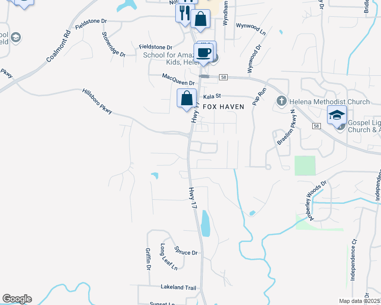 map of restaurants, bars, coffee shops, grocery stores, and more near 401 Breckenridge Park in Helena