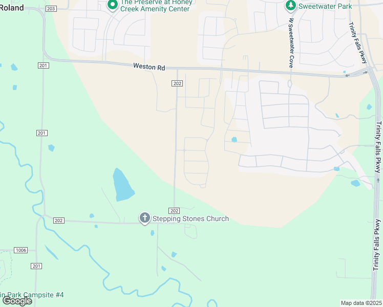 map of restaurants, bars, coffee shops, grocery stores, and more near 7322 County Road 202 in McKinney