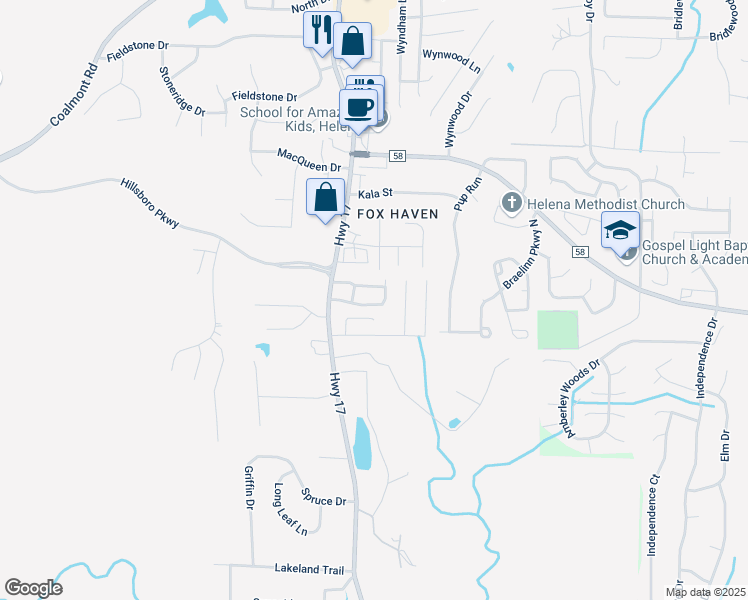 map of restaurants, bars, coffee shops, grocery stores, and more near 1101 Hillsboro Lane in Helena