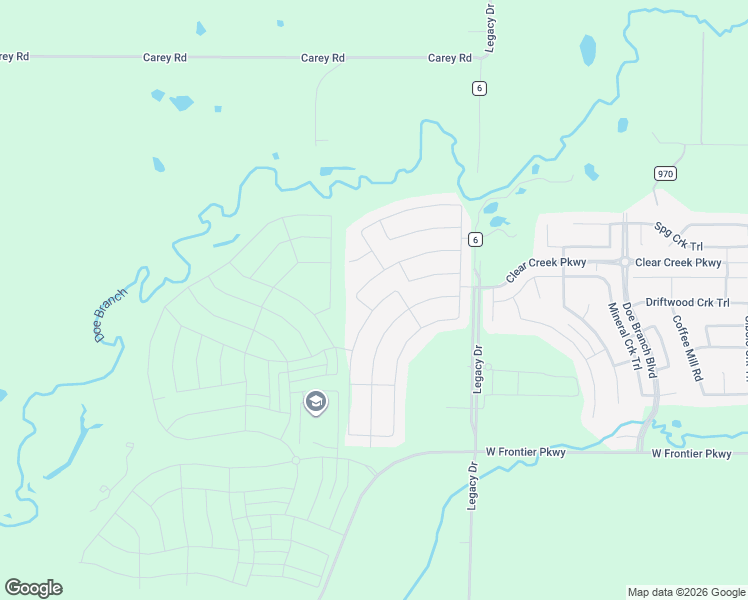 map of restaurants, bars, coffee shops, grocery stores, and more near 3610 Platte River Trail in Prosper