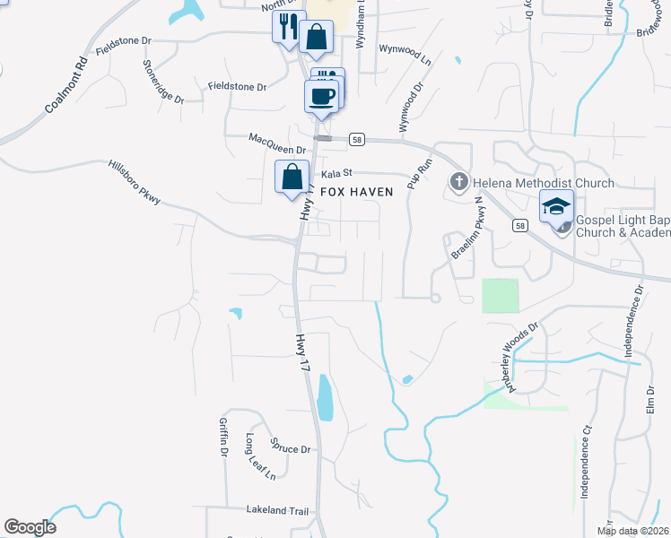 map of restaurants, bars, coffee shops, grocery stores, and more near 1106 Hillsboro Lane in Helena