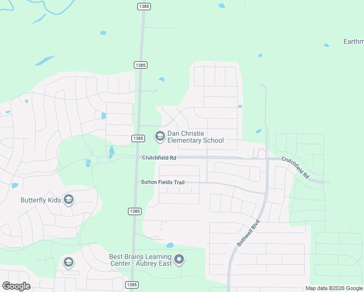 map of restaurants, bars, coffee shops, grocery stores, and more near 6413 Crownmere Drive in Krugerville