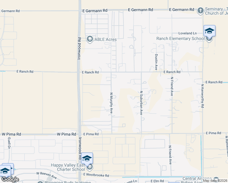 map of restaurants, bars, coffee shops, grocery stores, and more near 42871 North Murphy Avenue in San Tan Valley