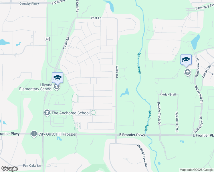 map of restaurants, bars, coffee shops, grocery stores, and more near 1705 Daisy Corner Drive in Prosper