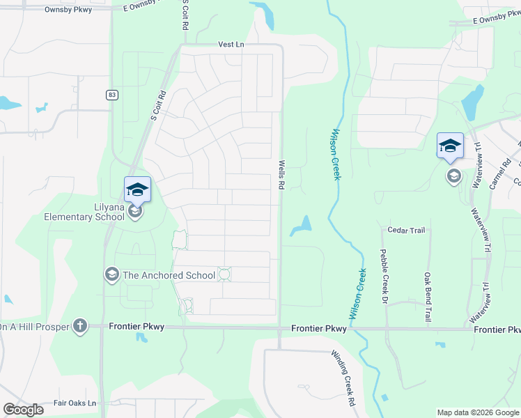 map of restaurants, bars, coffee shops, grocery stores, and more near 1705 Daisy Corner Drive in Prosper