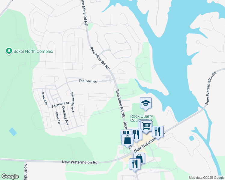 map of restaurants, bars, coffee shops, grocery stores, and more near 5518 Rice Mine Road Northeast in Tuscaloosa