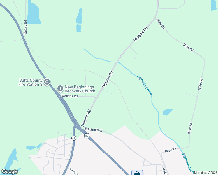 map of restaurants, bars, coffee shops, grocery stores, and more near 188 Higgins Road in Flovilla