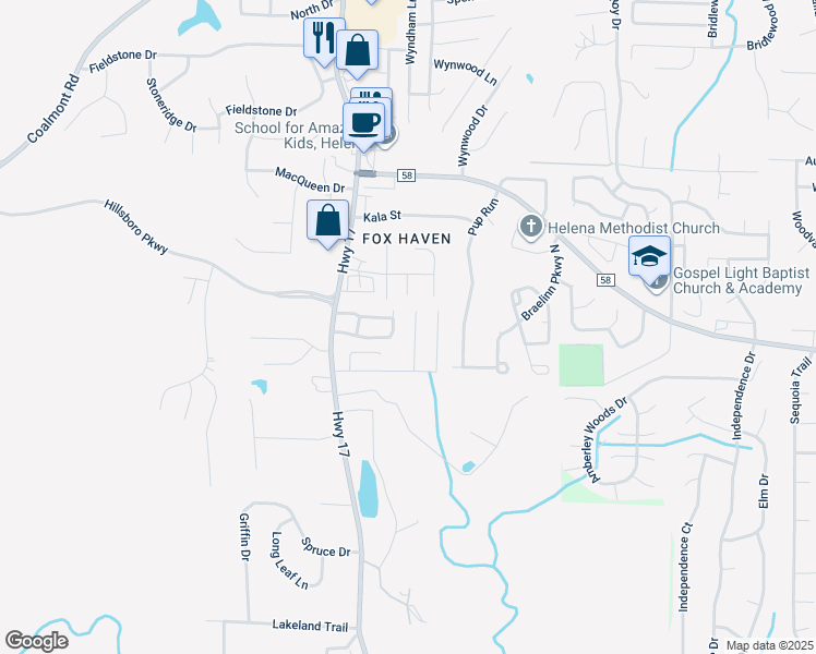 map of restaurants, bars, coffee shops, grocery stores, and more near 121 Rock Valley Road in Helena