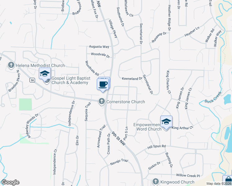 map of restaurants, bars, coffee shops, grocery stores, and more near 101 Spinnaker Lane in Alabaster