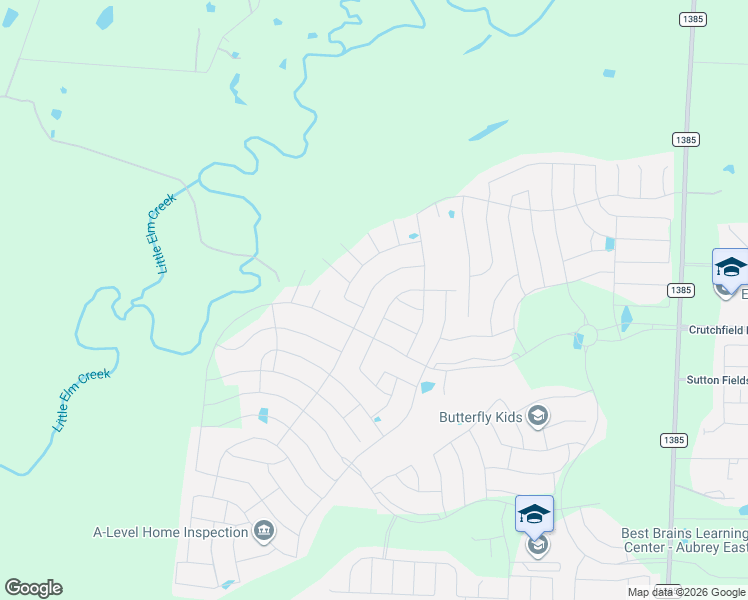 map of restaurants, bars, coffee shops, grocery stores, and more near 4276 P R 2713 in Aubrey