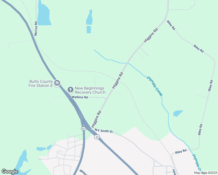 map of restaurants, bars, coffee shops, grocery stores, and more near 179 Higgins Road in Flovilla