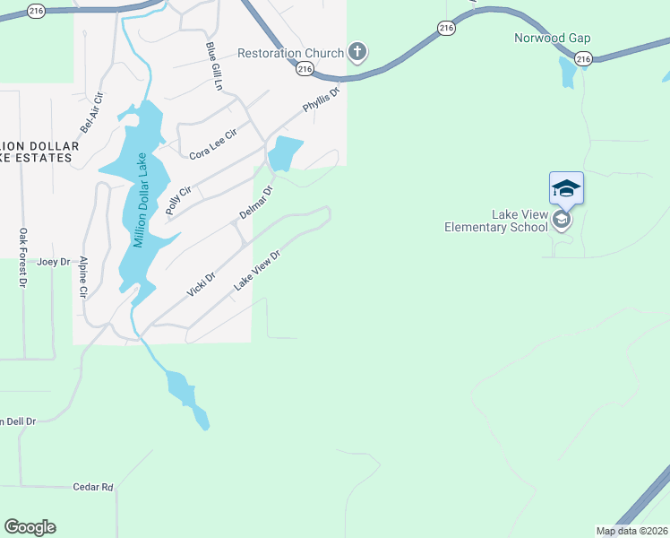 map of restaurants, bars, coffee shops, grocery stores, and more near 21173 Lake View Drive in Lake View