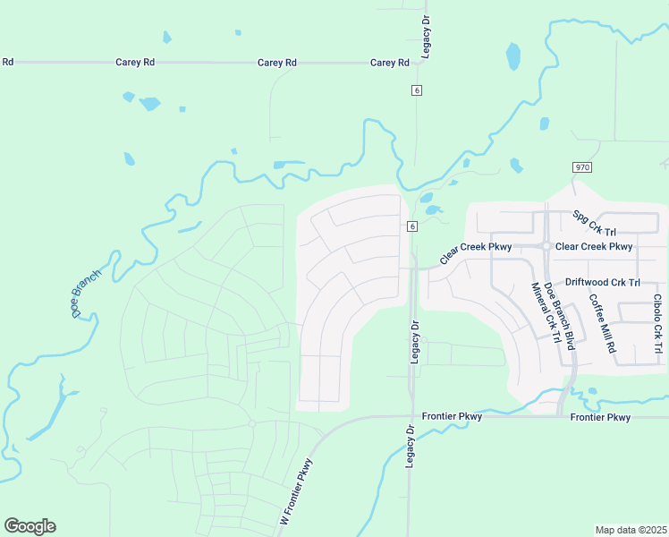 map of restaurants, bars, coffee shops, grocery stores, and more near 3610 Platte River Trail in Prosper