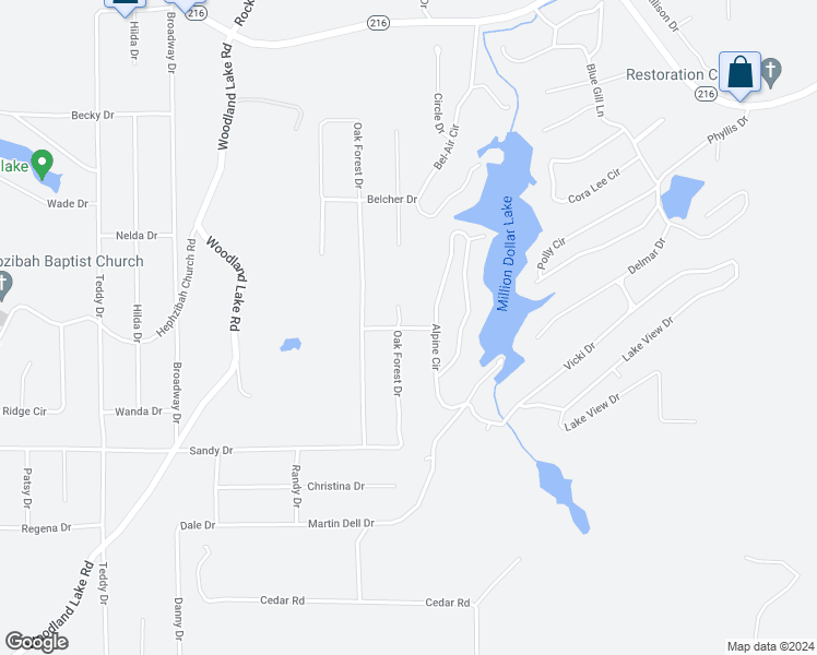 map of restaurants, bars, coffee shops, grocery stores, and more near 20992 Joey Drive in McCalla