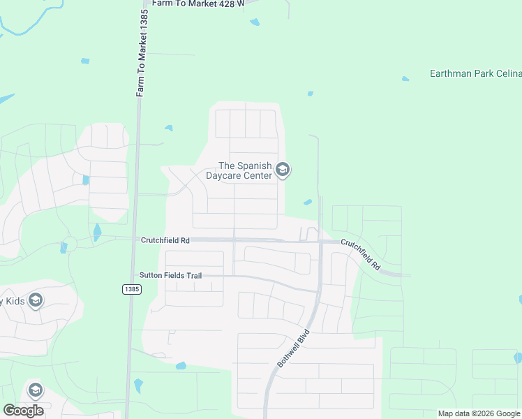 map of restaurants, bars, coffee shops, grocery stores, and more near 6100 Cheshire Street in Aubrey