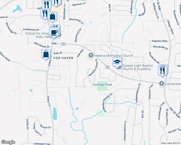 map of restaurants, bars, coffee shops, grocery stores, and more near 3004 O Connor Court North in Helena