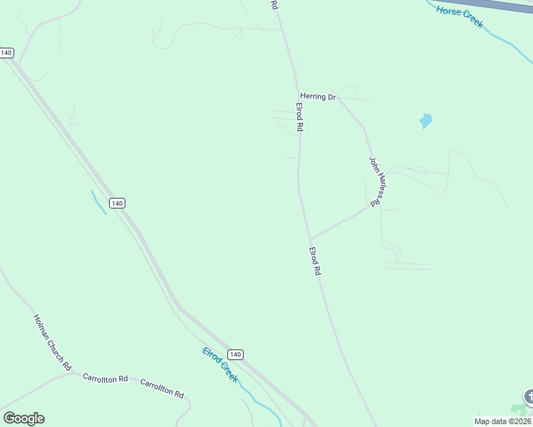 map of restaurants, bars, coffee shops, grocery stores, and more near 12394 County Road 15 in Elrod