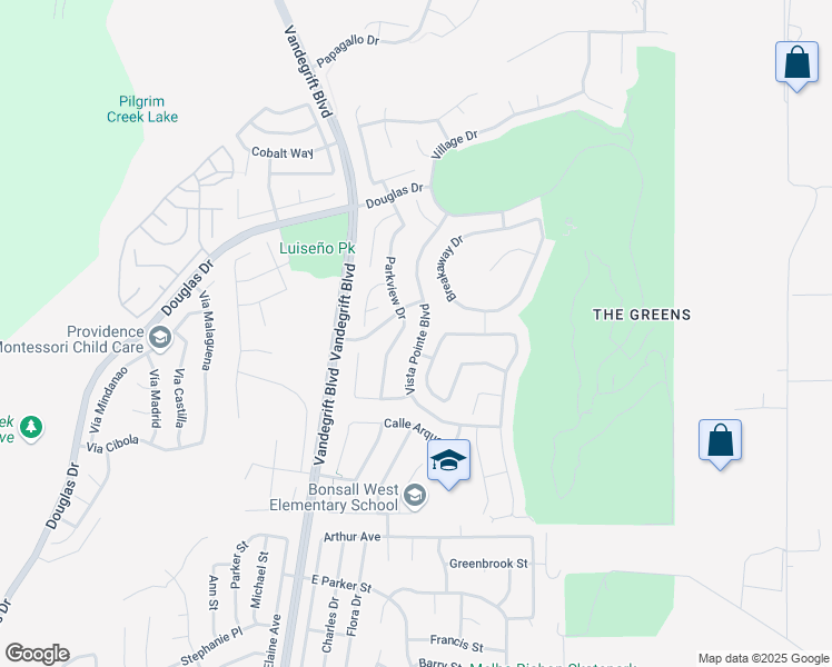map of restaurants, bars, coffee shops, grocery stores, and more near 1083 Vista Pointe Boulevard in Oceanside