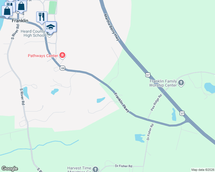 map of restaurants, bars, coffee shops, grocery stores, and more near 30 Tuscan Hills in Franklin