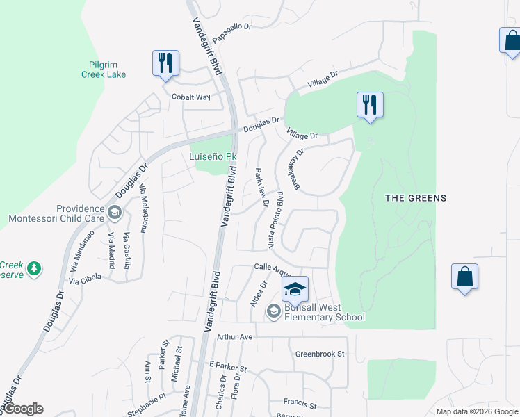 map of restaurants, bars, coffee shops, grocery stores, and more near 1169 Parkview Drive in Oceanside