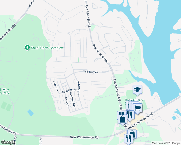 map of restaurants, bars, coffee shops, grocery stores, and more near 1106 Shady Tree Lane in Tuscaloosa