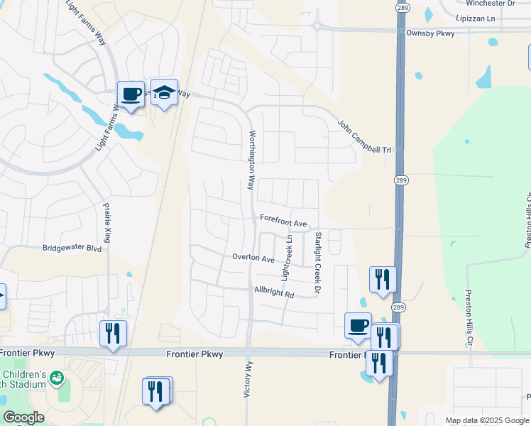 map of restaurants, bars, coffee shops, grocery stores, and more near 613 Forefront Avenue in Celina