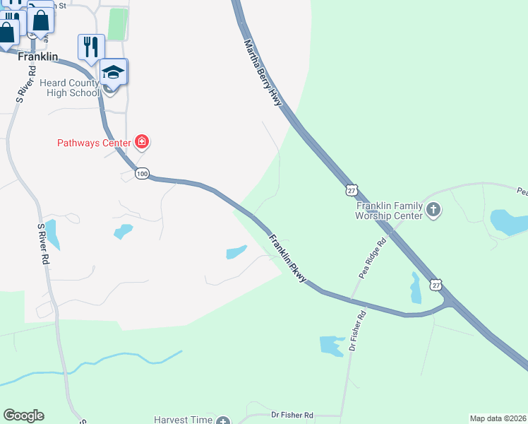 map of restaurants, bars, coffee shops, grocery stores, and more near 30 Tuscan Hills in Franklin