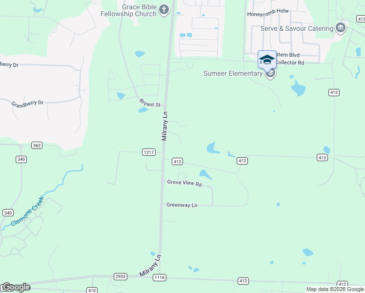 map of restaurants, bars, coffee shops, grocery stores, and more near 3434 Laguna Drive in Melissa