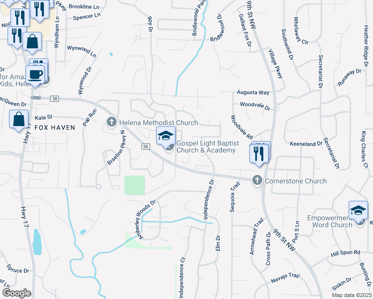 map of restaurants, bars, coffee shops, grocery stores, and more near 127 Roy Court in Helena
