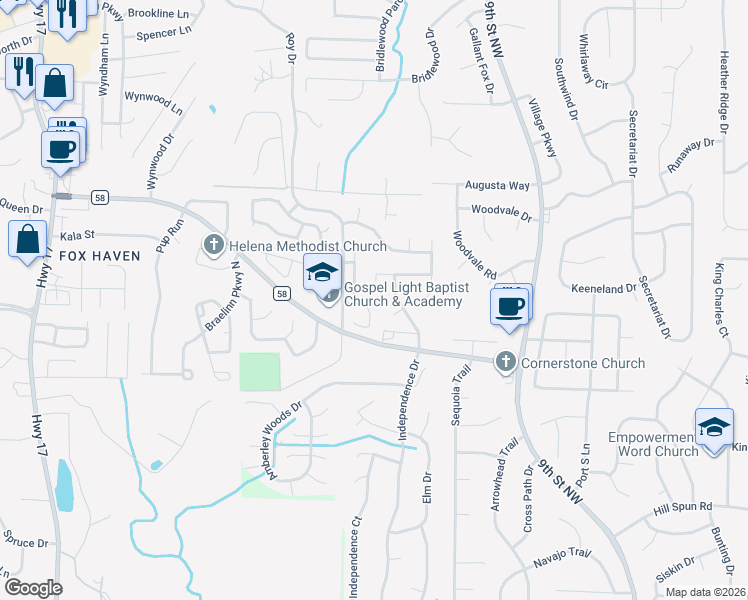 map of restaurants, bars, coffee shops, grocery stores, and more near 131 Roy Court in Helena