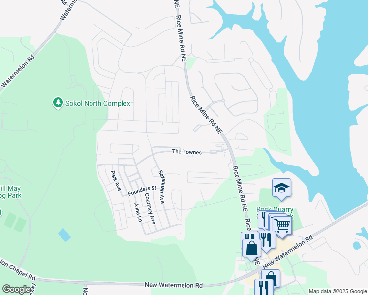 map of restaurants, bars, coffee shops, grocery stores, and more near 1106 Shady Tree Lane in Tuscaloosa