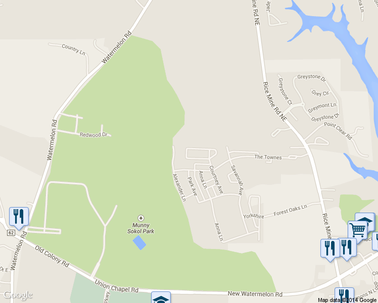 map of restaurants, bars, coffee shops, grocery stores, and more near 731 Cambridge Lane in Tuscaloosa