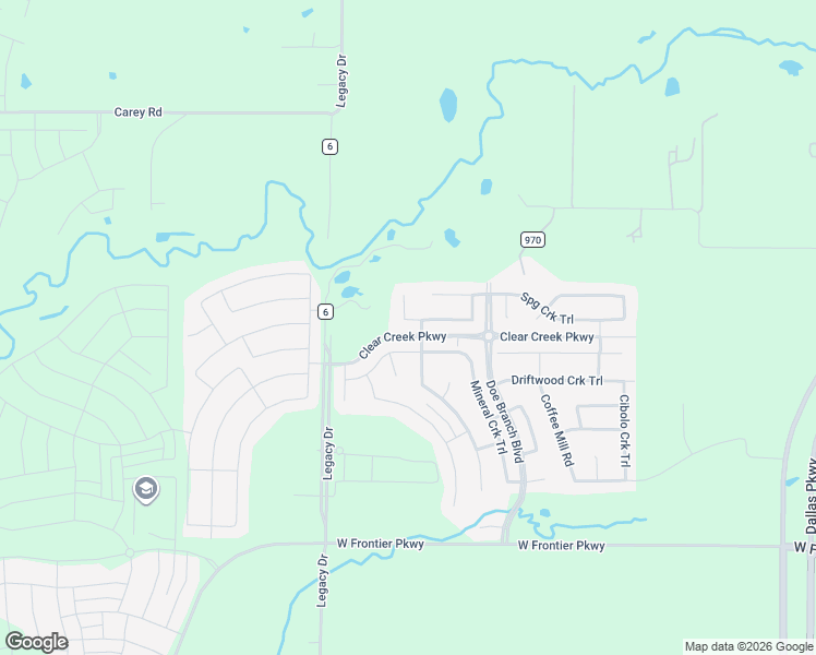 map of restaurants, bars, coffee shops, grocery stores, and more near 3150 Turkey Creek Trail in Prosper
