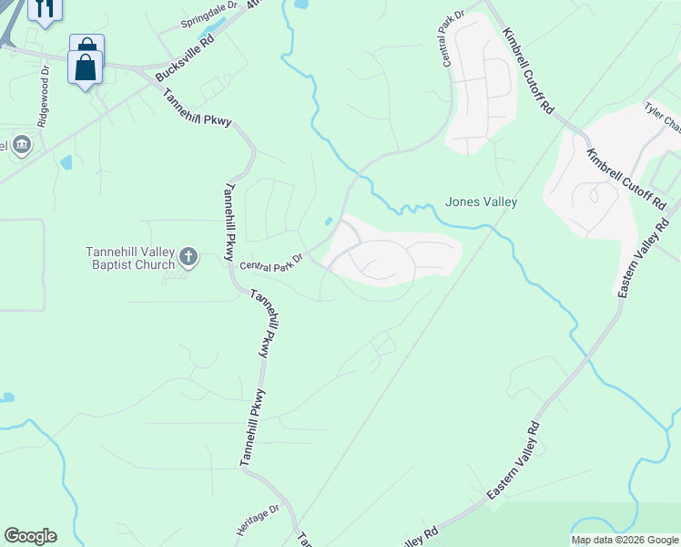 map of restaurants, bars, coffee shops, grocery stores, and more near 22801 Downing Park Circle in Lake View