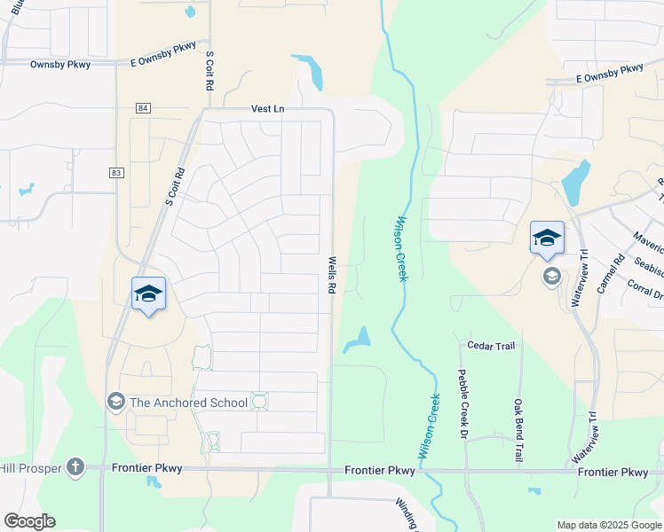 map of restaurants, bars, coffee shops, grocery stores, and more near County Road 84 in Collin County