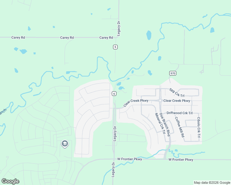 map of restaurants, bars, coffee shops, grocery stores, and more near 3460 South Legacy Drive in Prosper