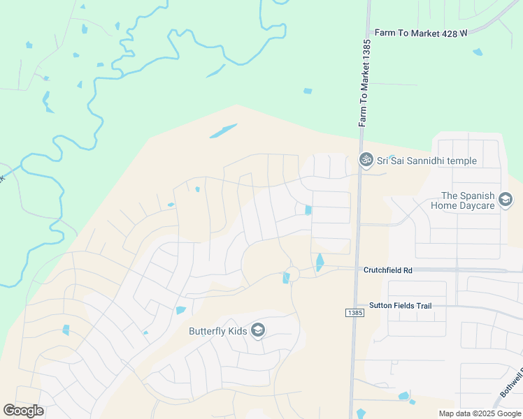 map of restaurants, bars, coffee shops, grocery stores, and more near Bonar Road in Aubrey